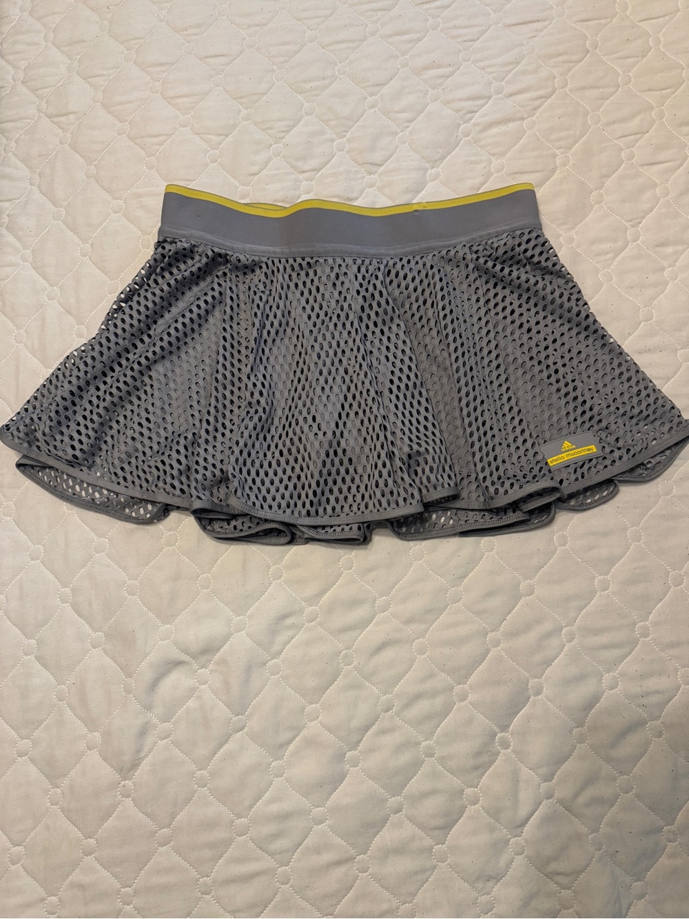Adidas by Stella McCartney Gray Active Skirt with Yellow Accent
